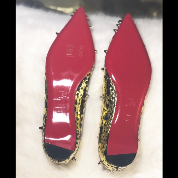 NEW/Unworn Christian Louboutin spiked snake flats - Picture 6 of 7